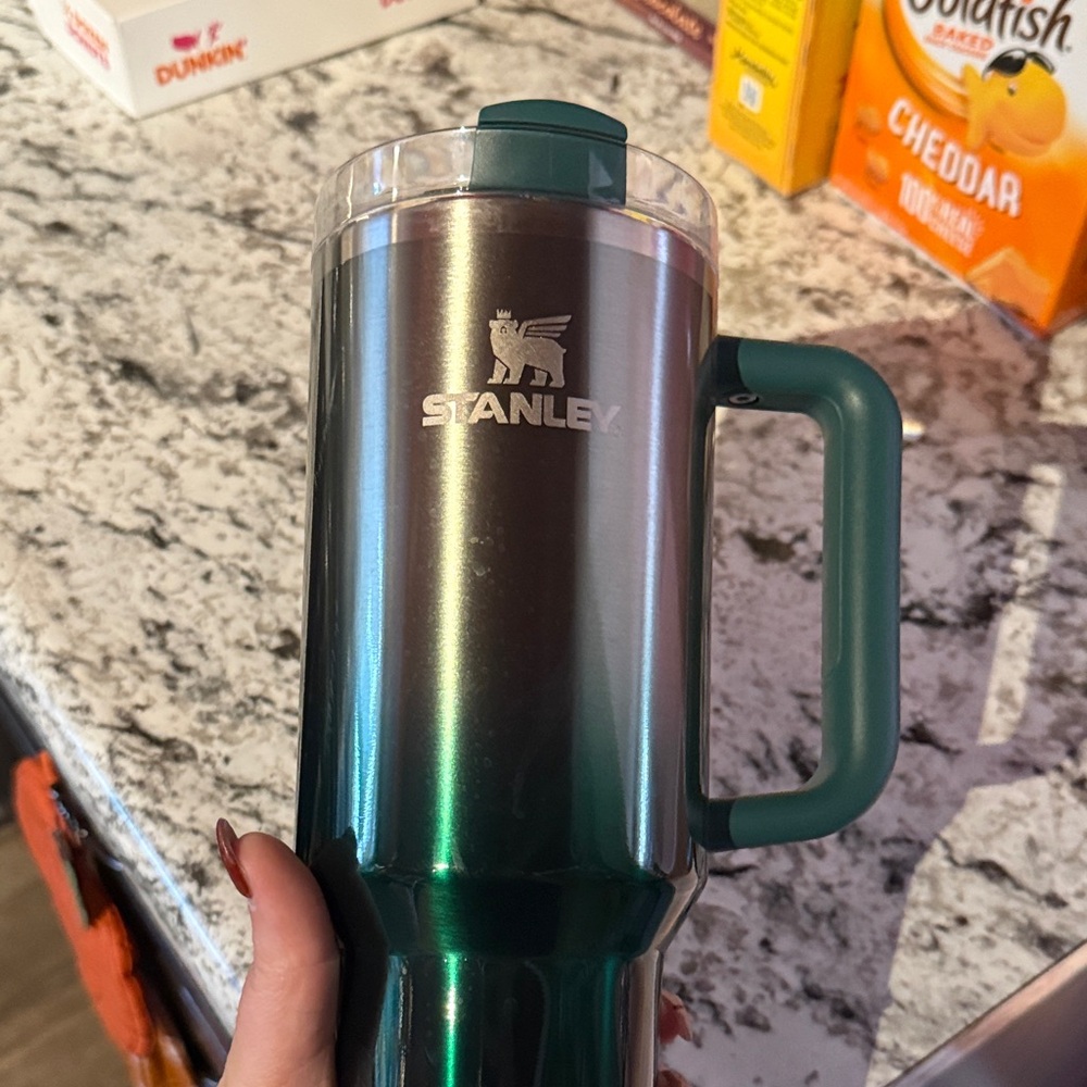 Stanley Teal and Silver Travel Mug